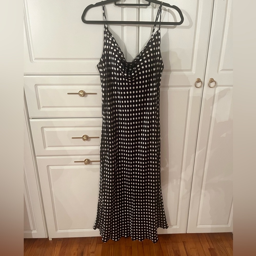 Zara Polka dot silk dress from